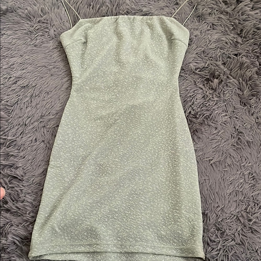 Teen girls sage spandex mini dress